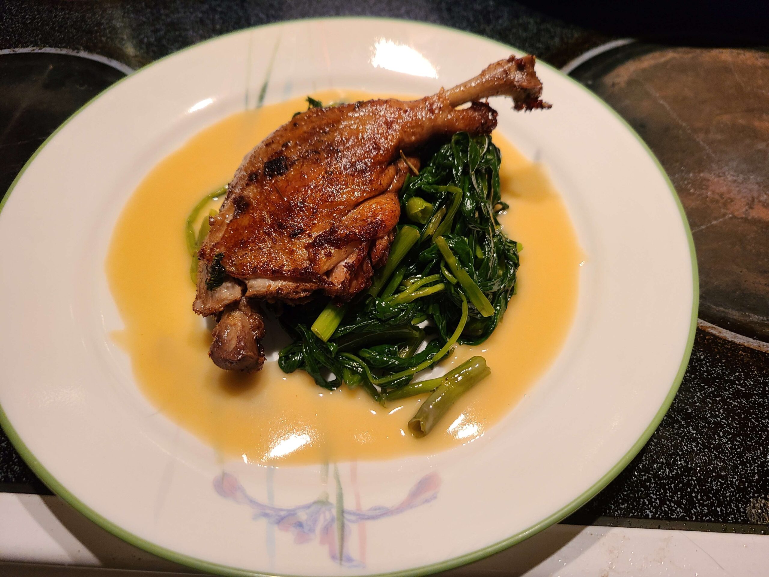 Confit duck with watercress