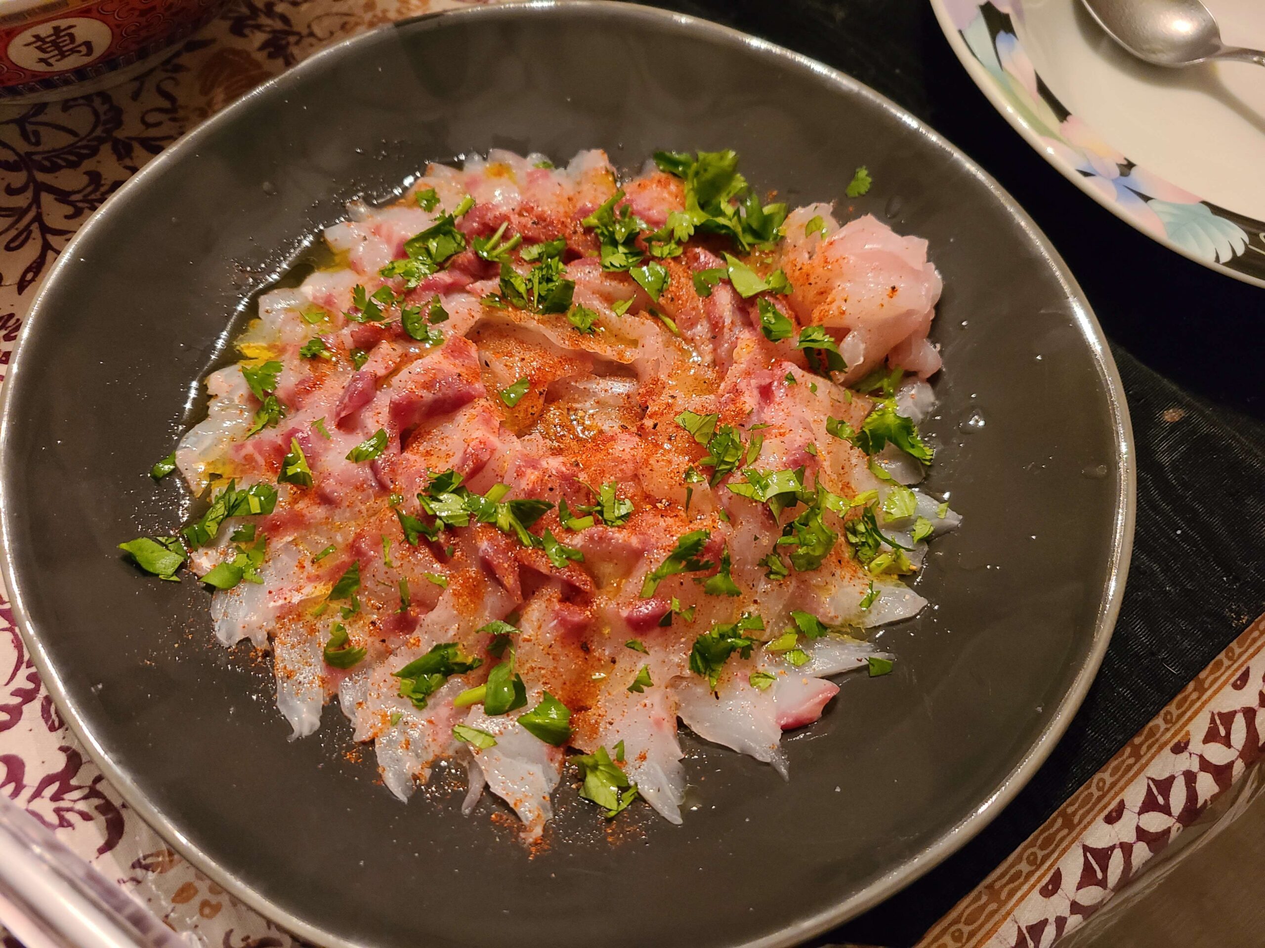 Carpaccio of basa fish