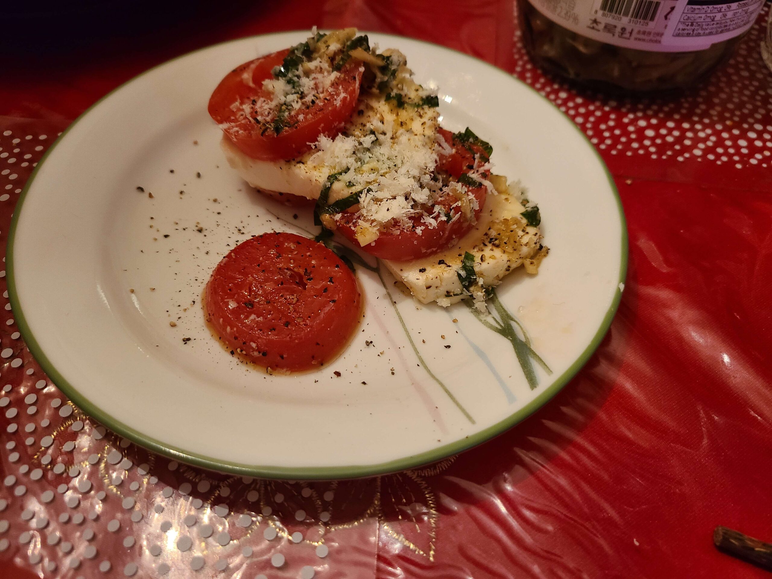 Caprese salad of tomato and mozzarella